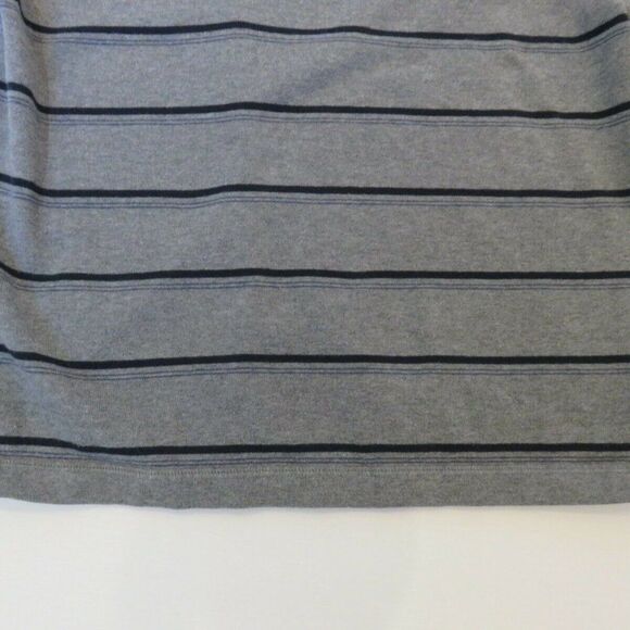 Eddie Bauer Shirt Mens Size Large Golf Polo Grey Black Stripe Heavyweight Cotton - Picture 3 of 8